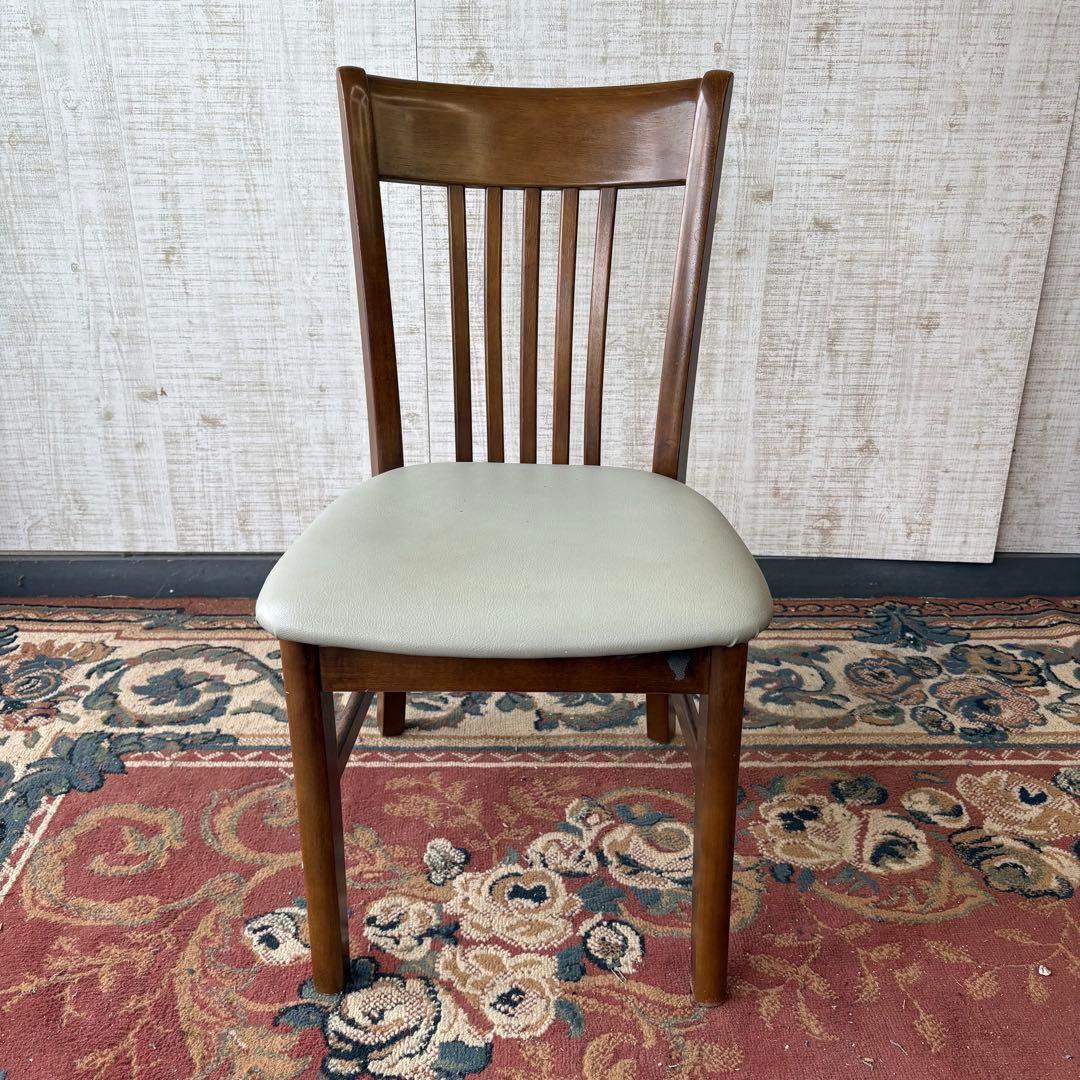 ④ 昭和レトロ カリモク ダイニングチェア 木製椅子 古家具 グレー ビンテージ