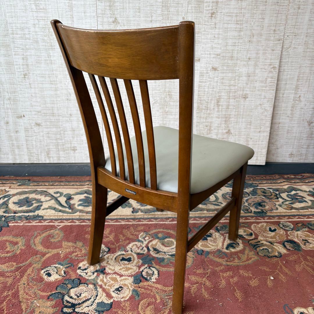 ④ 昭和レトロ カリモク ダイニングチェア 木製椅子 古家具 グレー ビンテージ