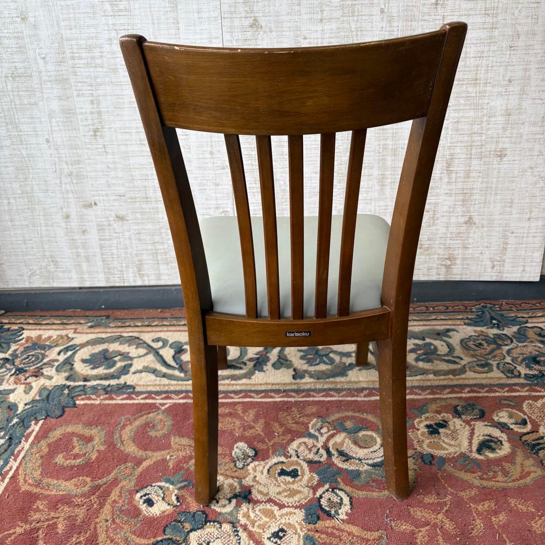 ④ 昭和レトロ カリモク ダイニングチェア 木製椅子 古家具 グレー ビンテージ