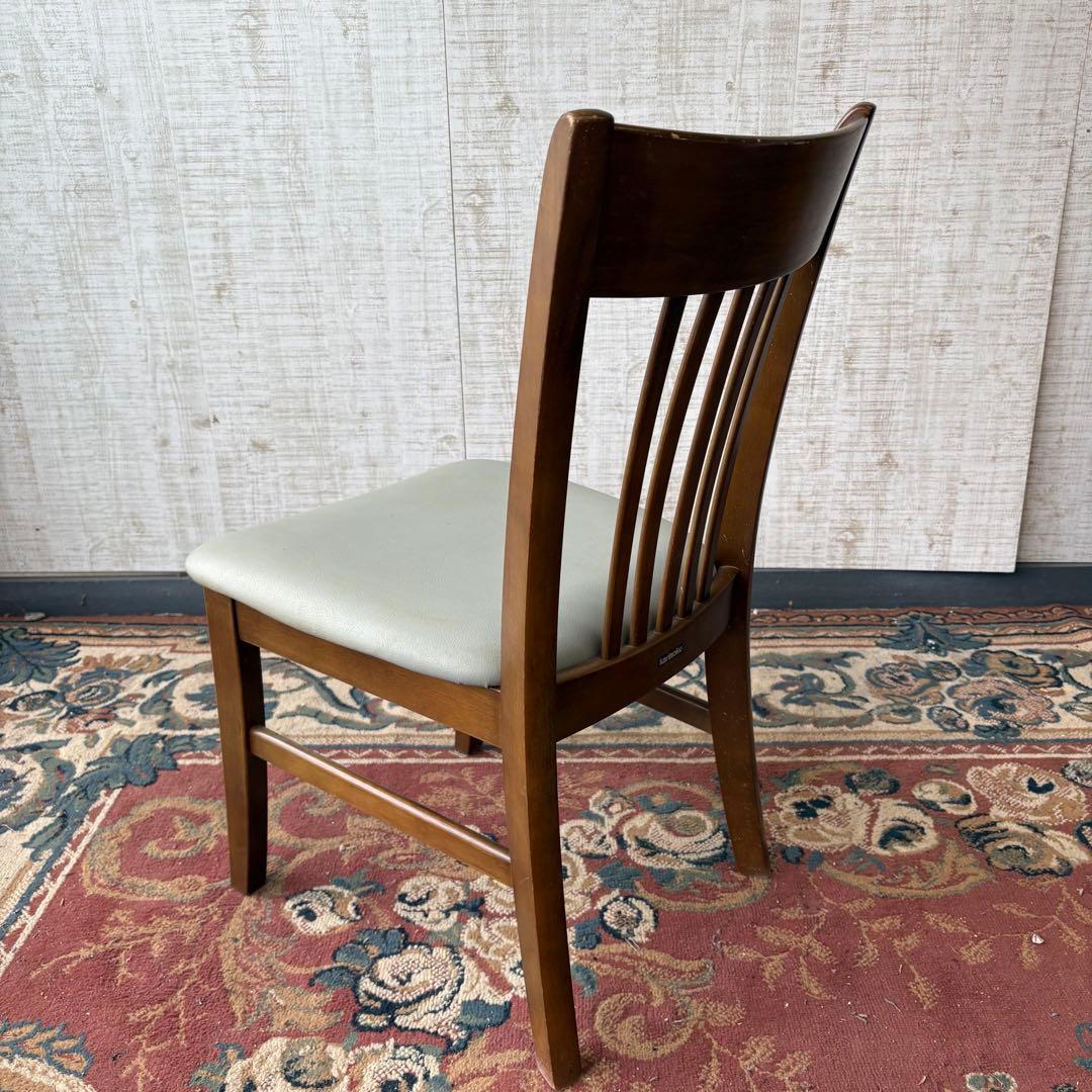 ④ 昭和レトロ カリモク ダイニングチェア 木製椅子 古家具 グレー ビンテージ