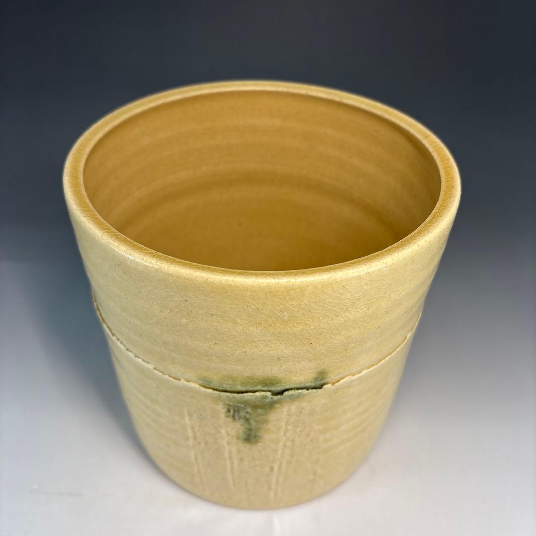 茶道具】中村秋峰造 黄瀬戸棒ノ先水指（共箱）☆送料込☆ - メルカリ