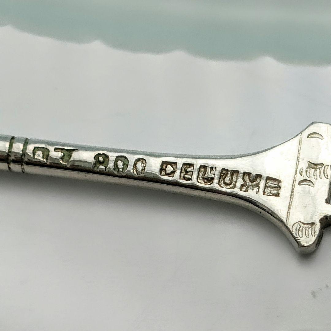 5698#1222　DELUXE/ヴィンテージインドネシア銀製800スプーン5本