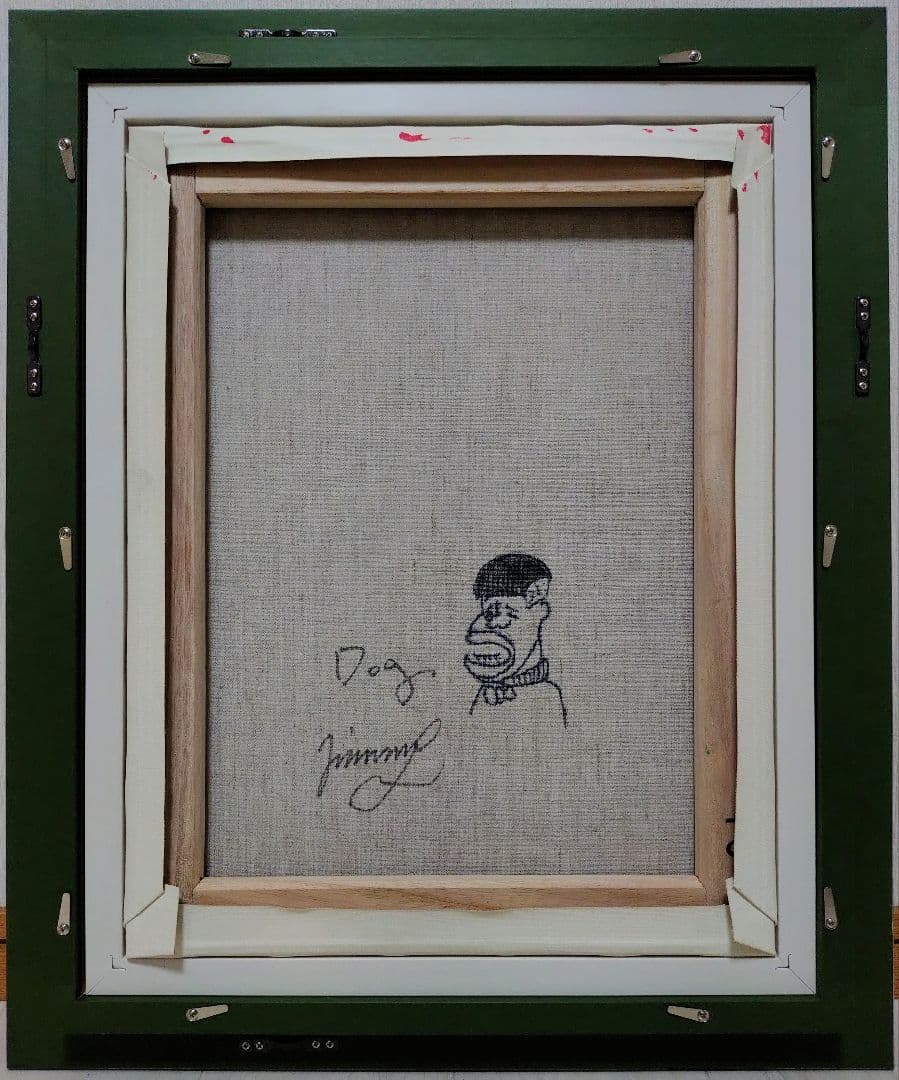 F6号】ジミー大西【Dog】手描き/表裏サイン有り/油彩/アクリル/絵画