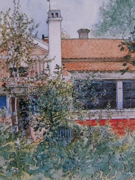 カール・ラーション、田舎家（《わたしの家》より）、希少画集画、新品額装付