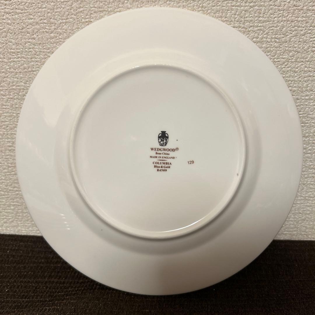 ウェッジウッド　コロンビア　ブルー&ゴールド　デザートプレート　20.5cm