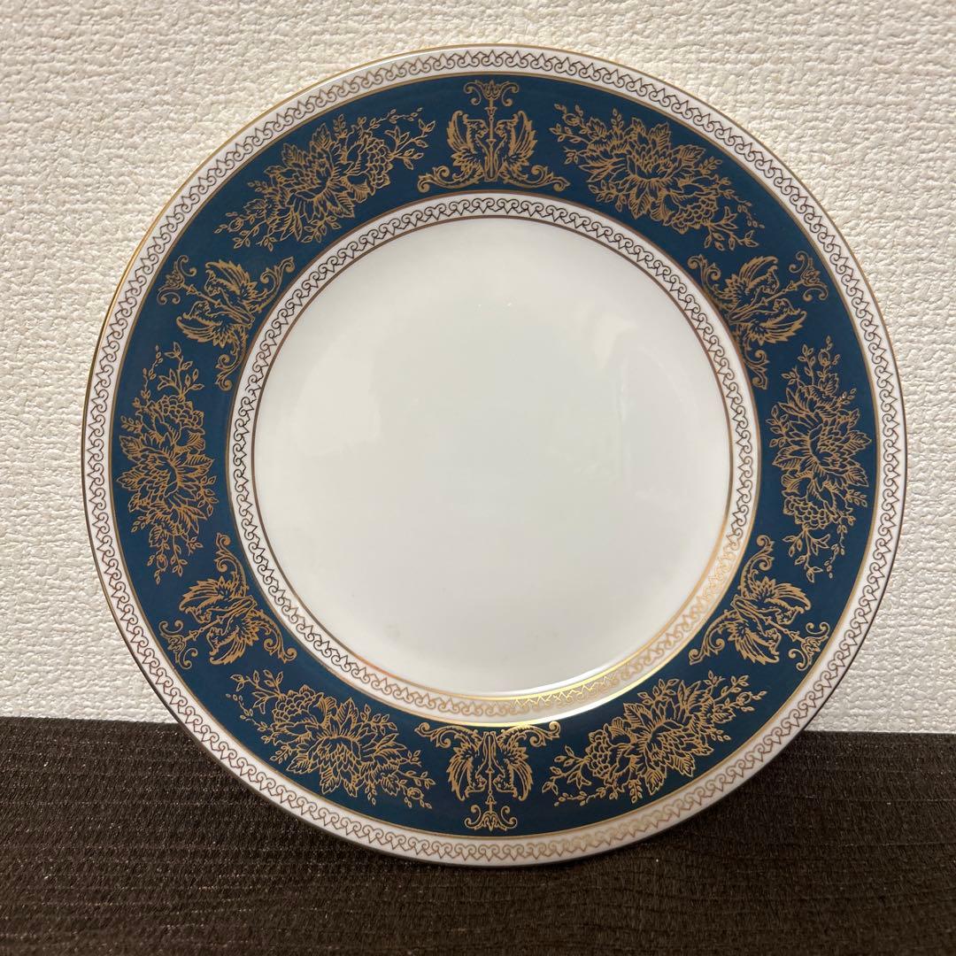 ウェッジウッド　コロンビア　ブルー&ゴールド　デザートプレート　20.5cm