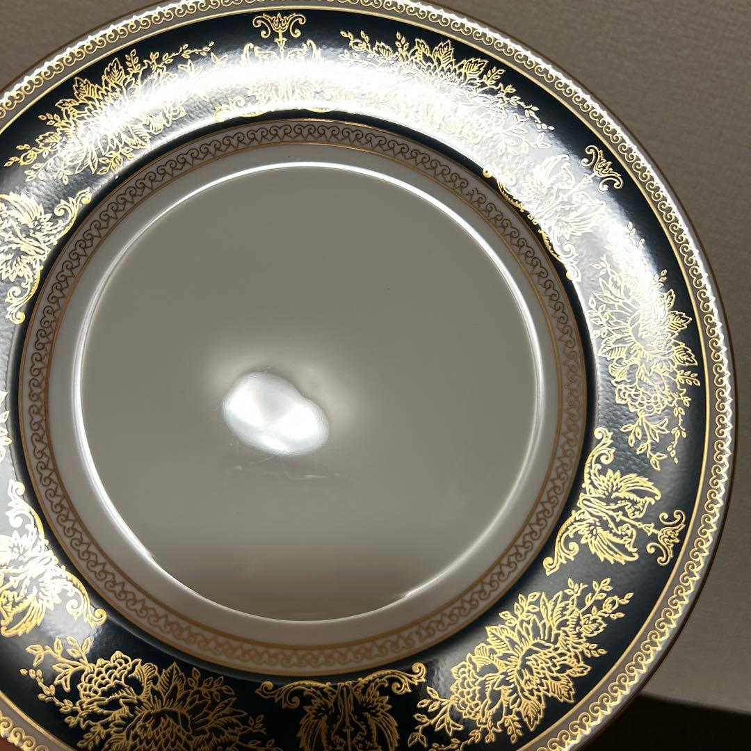 ウェッジウッド　コロンビア　ブルー&ゴールド　デザートプレート　20.5cm