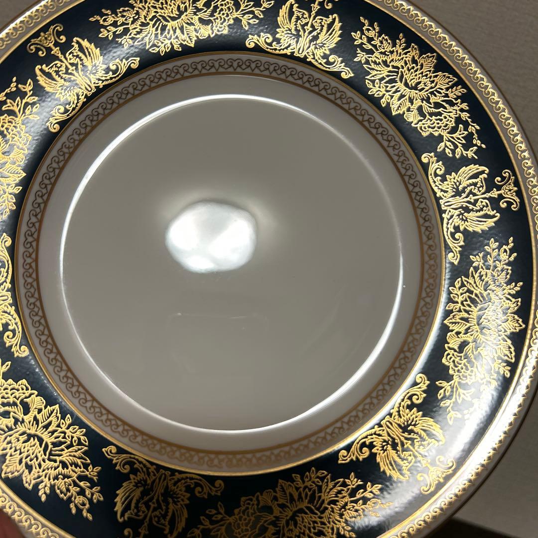 ウェッジウッド　コロンビア　ブルー&ゴールド　デザートプレート　20.5cm