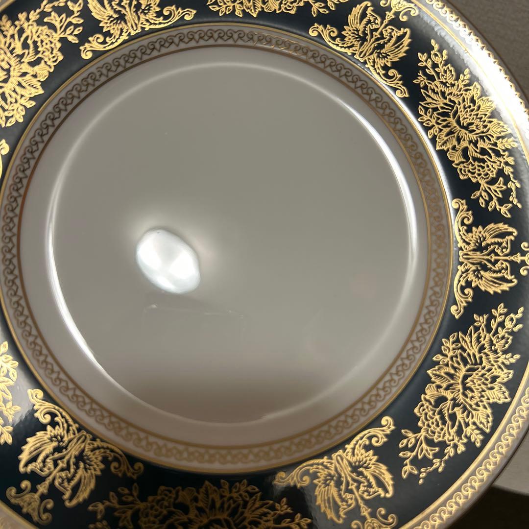 ウェッジウッド　コロンビア　ブルー&ゴールド　デザートプレート　20.5cm