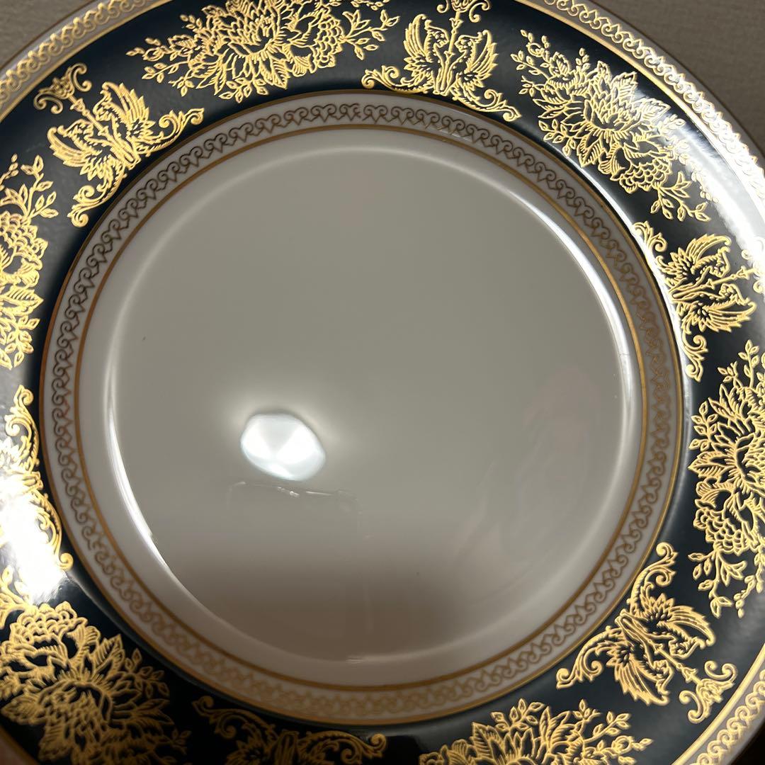 ウェッジウッド　コロンビア　ブルー&ゴールド　デザートプレート　20.5cm