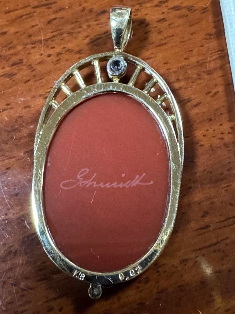 GSTV K18YG ストーンカメオ　ペンダントトップ