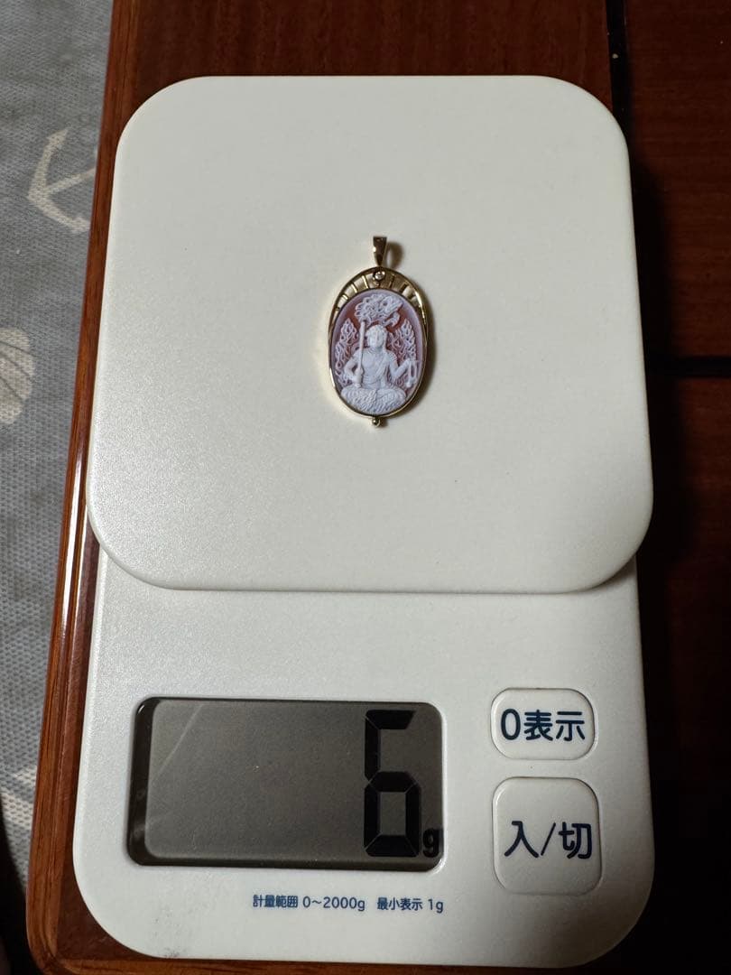 GSTV K18YG ストーンカメオ　ペンダントトップ