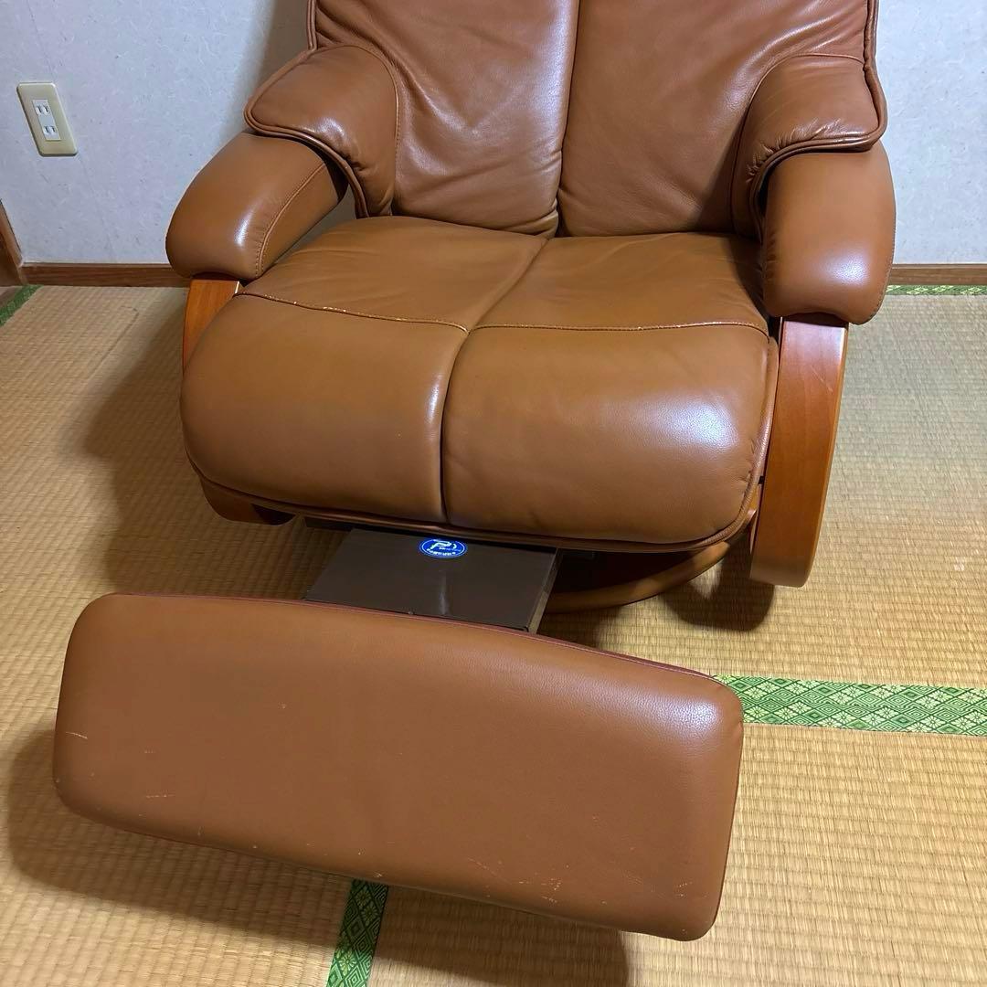 【良品】富士ファニチア リクライニングソファ 稼働フットレスト付き