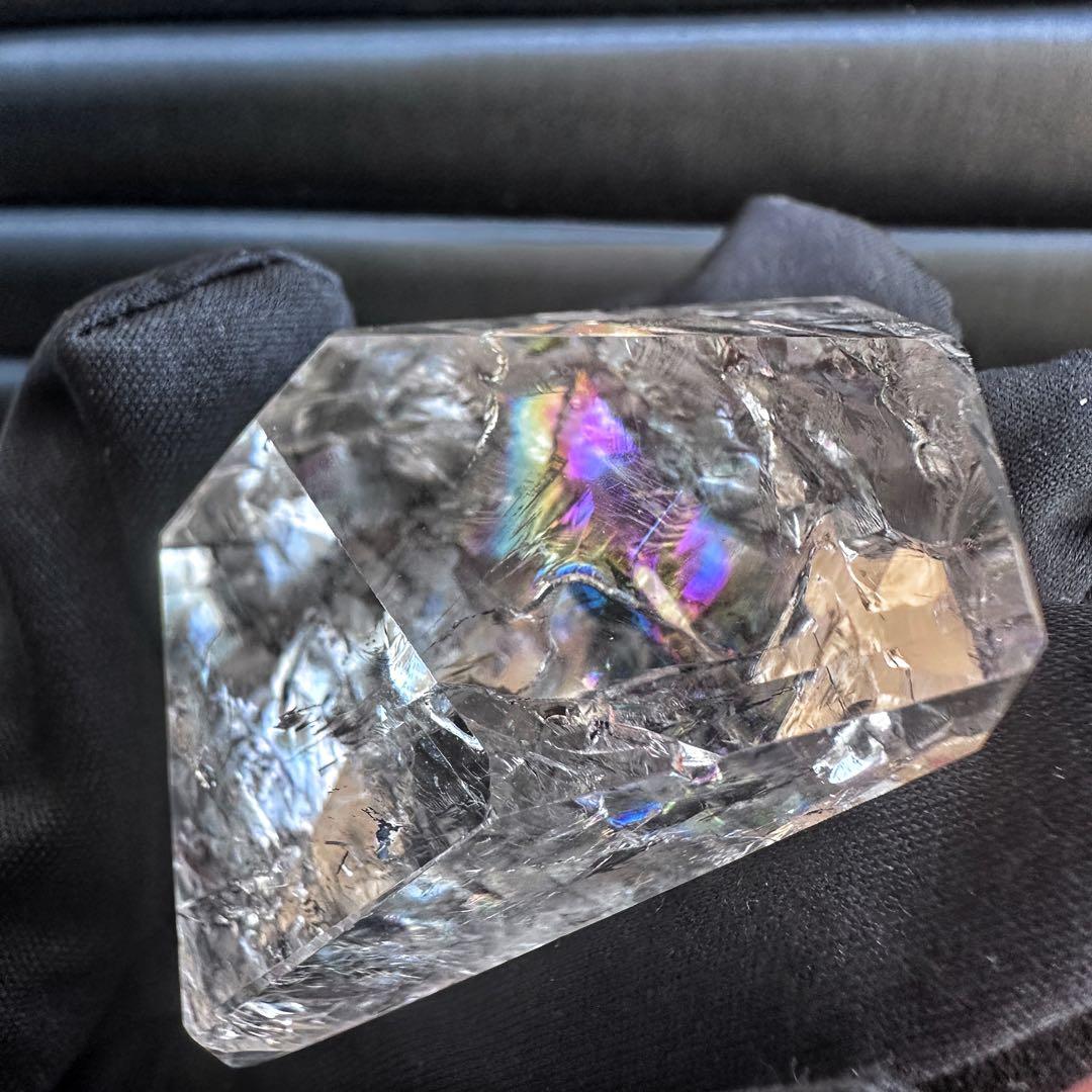 絶品❗アゼツライト☆虹入りアイリスクォーツクリスタルフリー型2点セットA1043