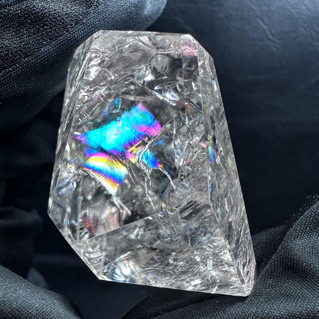 絶品❗アゼツライト☆虹入りアイリスクォーツクリスタルフリー型2点セットA1043