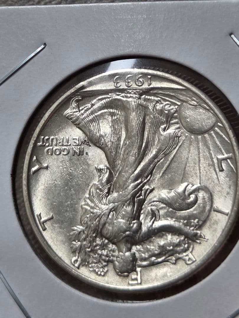 稀少年号)アメリカ ウォーキング リバティ 50セント銀貨 1933 S - メルカリ