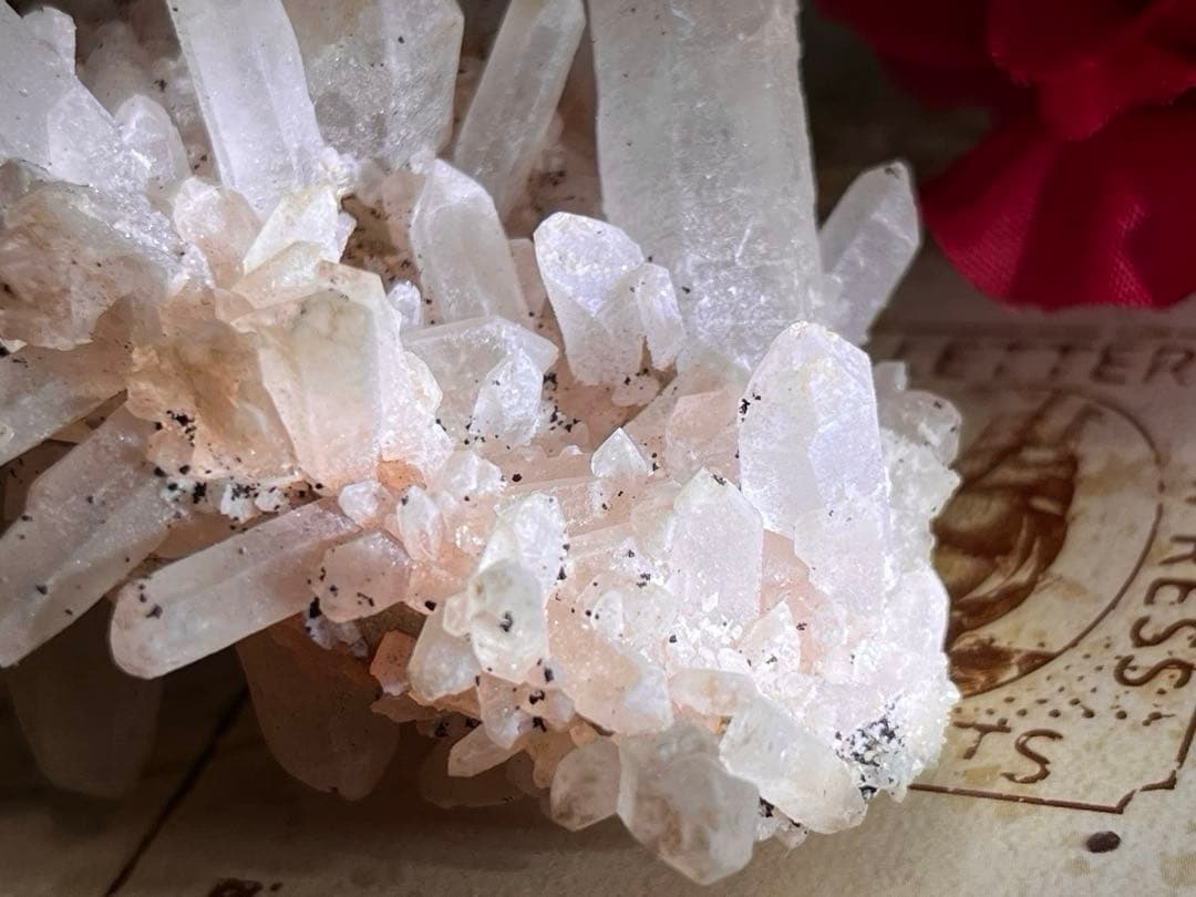 ヒマラヤ　マニカラン産　ピンク水晶 原石　クラスター　ダブルポイント