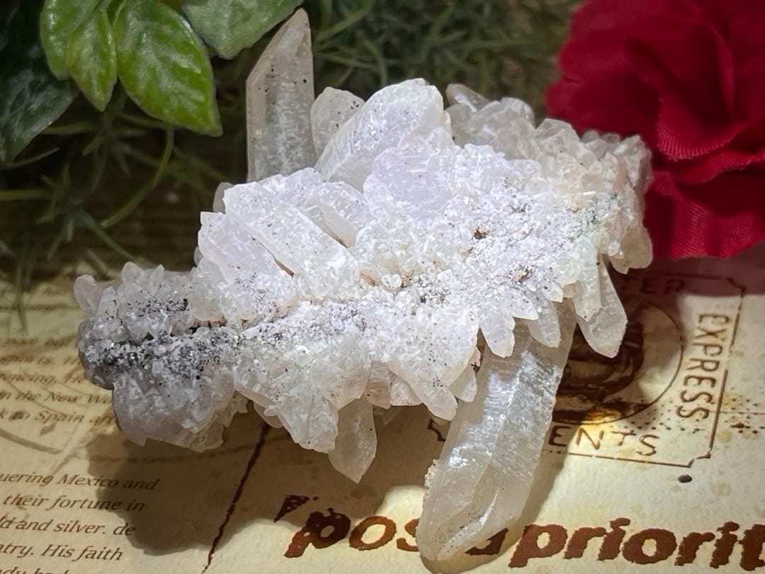 ヒマラヤ　マニカラン産　ピンク水晶 原石　クラスター　ダブルポイント