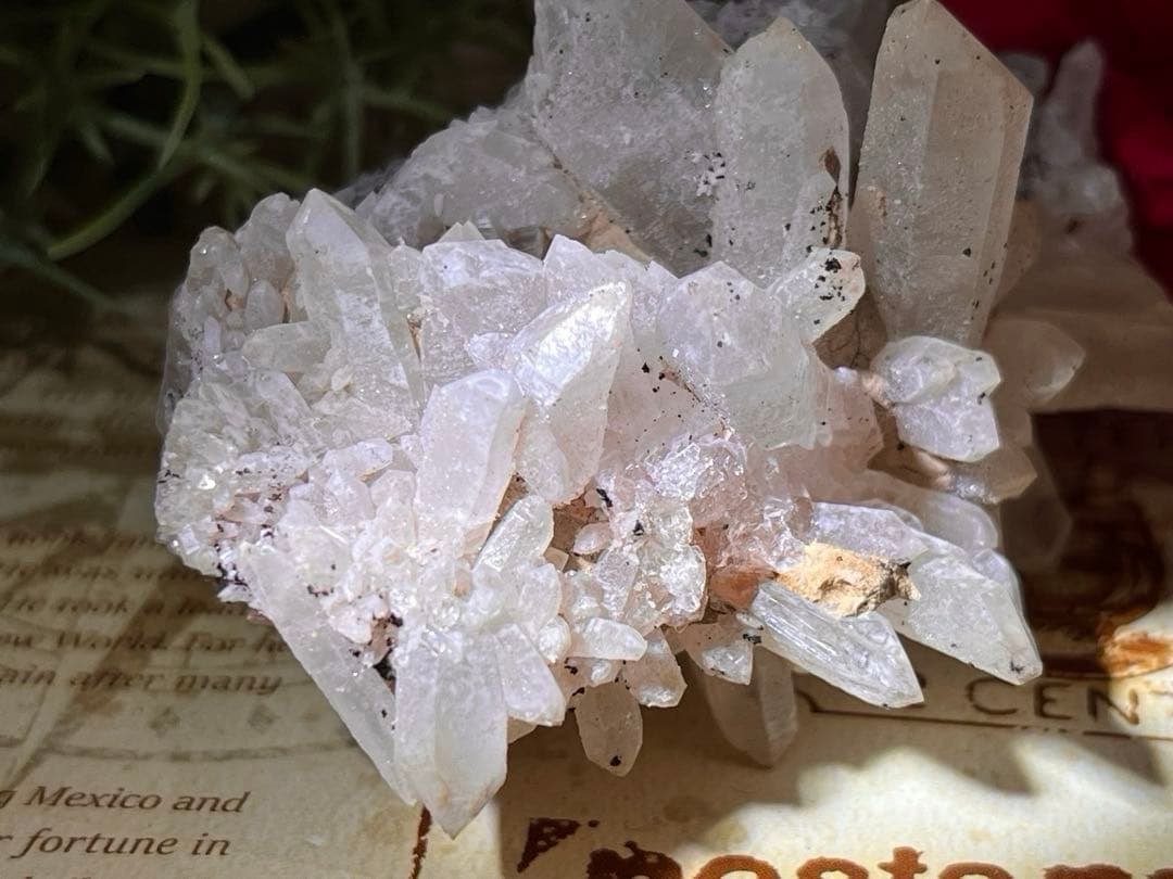 ヒマラヤ　マニカラン産　ピンク水晶 原石　クラスター　ダブルポイント