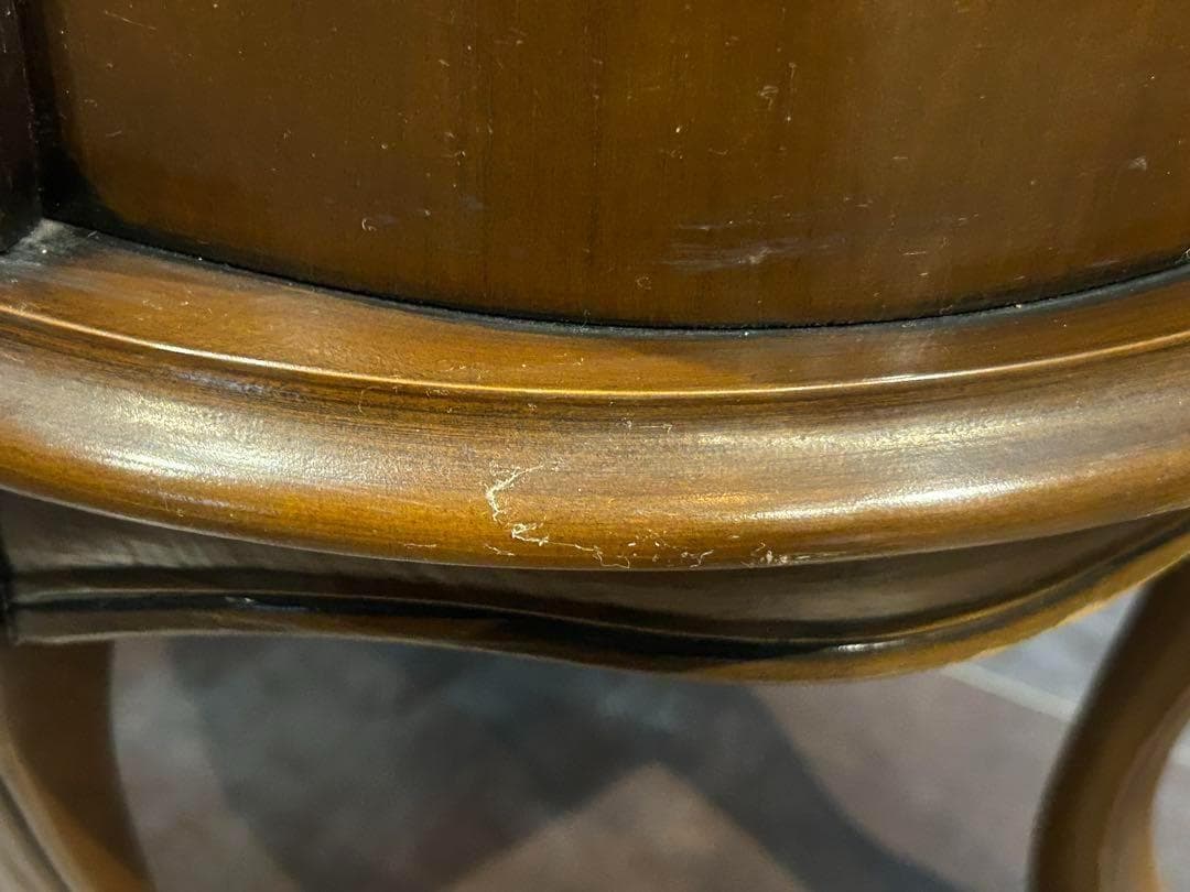 アンティーク　2段チェスト　ラウンドコンソール　クラシック　木彫　猫脚　GZ