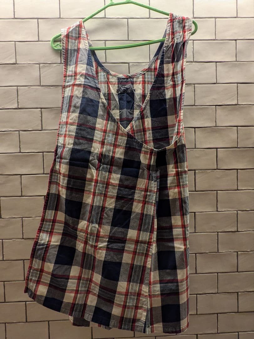 PERSON'S チェック柄エプロン フリーサイズ