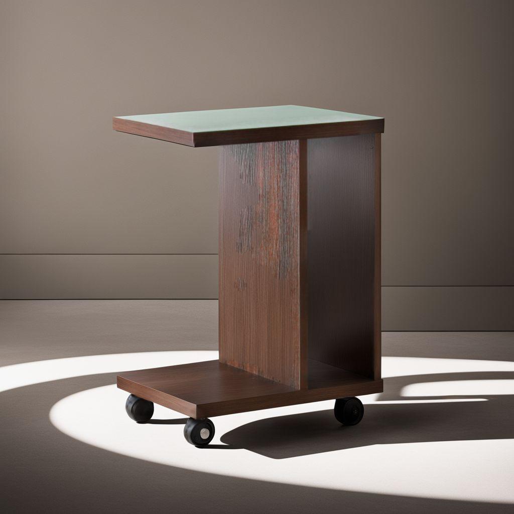 ソファサイドテーブル - キャスター付きで可動・拡張可能