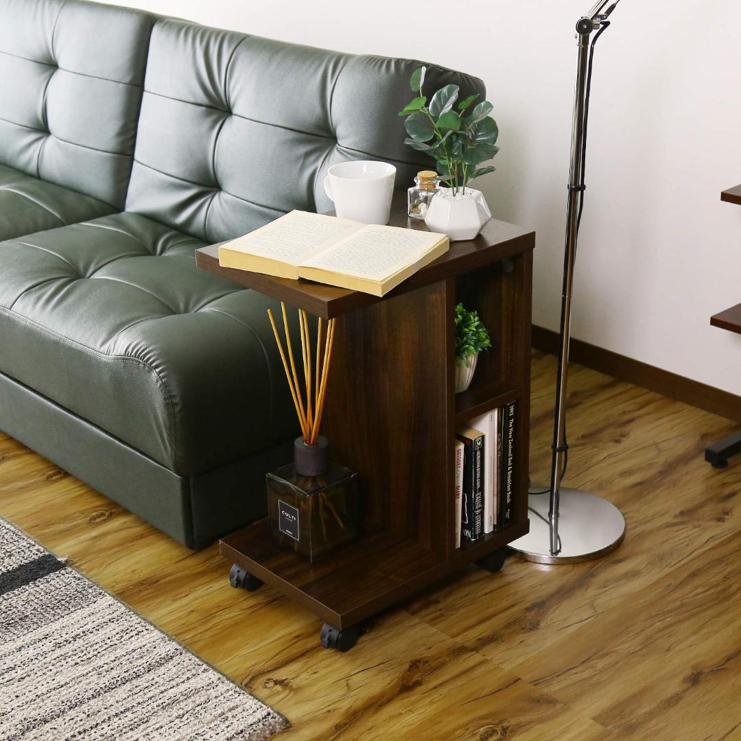 ソファサイドテーブル - キャスター付きで可動・拡張可能