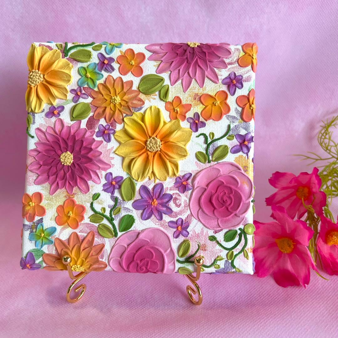 Francfranc フランフラン テクスチャーアート 花の絵 絵画 インテリア