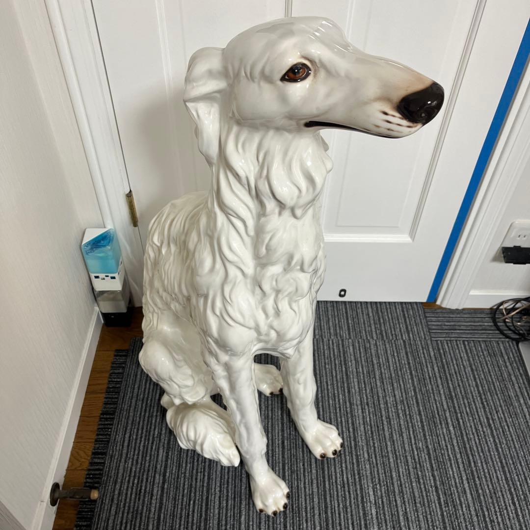 【美品】イタリー製　犬　置物　陶器　オブジェ　ガーデニング⭐︎引取限定⭐︎