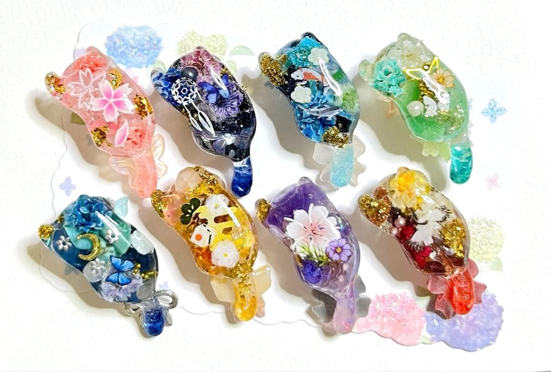 じゃれねこ『8月☆28 和柄×天然石×8匹④』