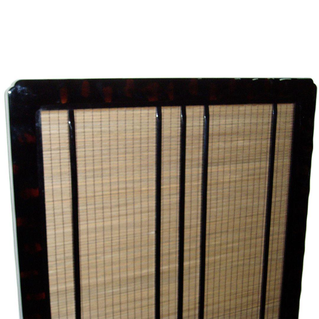 伝統衝立和風衝立　デラックスタイプ　コブ加工　黒フレーム衝立　中部は木簾　訳アリ