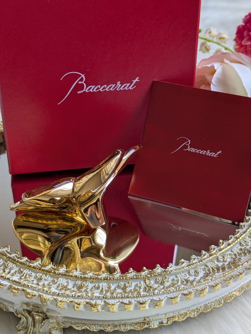 ⚜️Baccarat⚜️クリスタルフィギュア ブルーム ゴールド　花