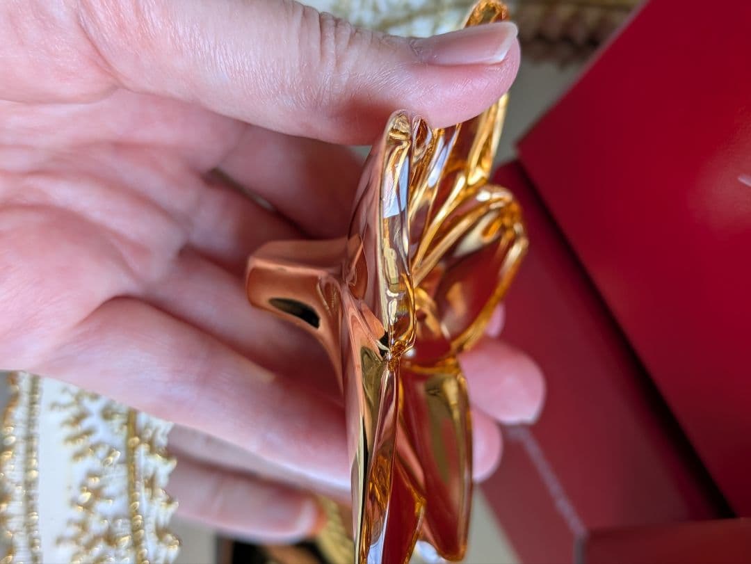 ⚜️Baccarat⚜️クリスタルフィギュア ブルーム ゴールド　花