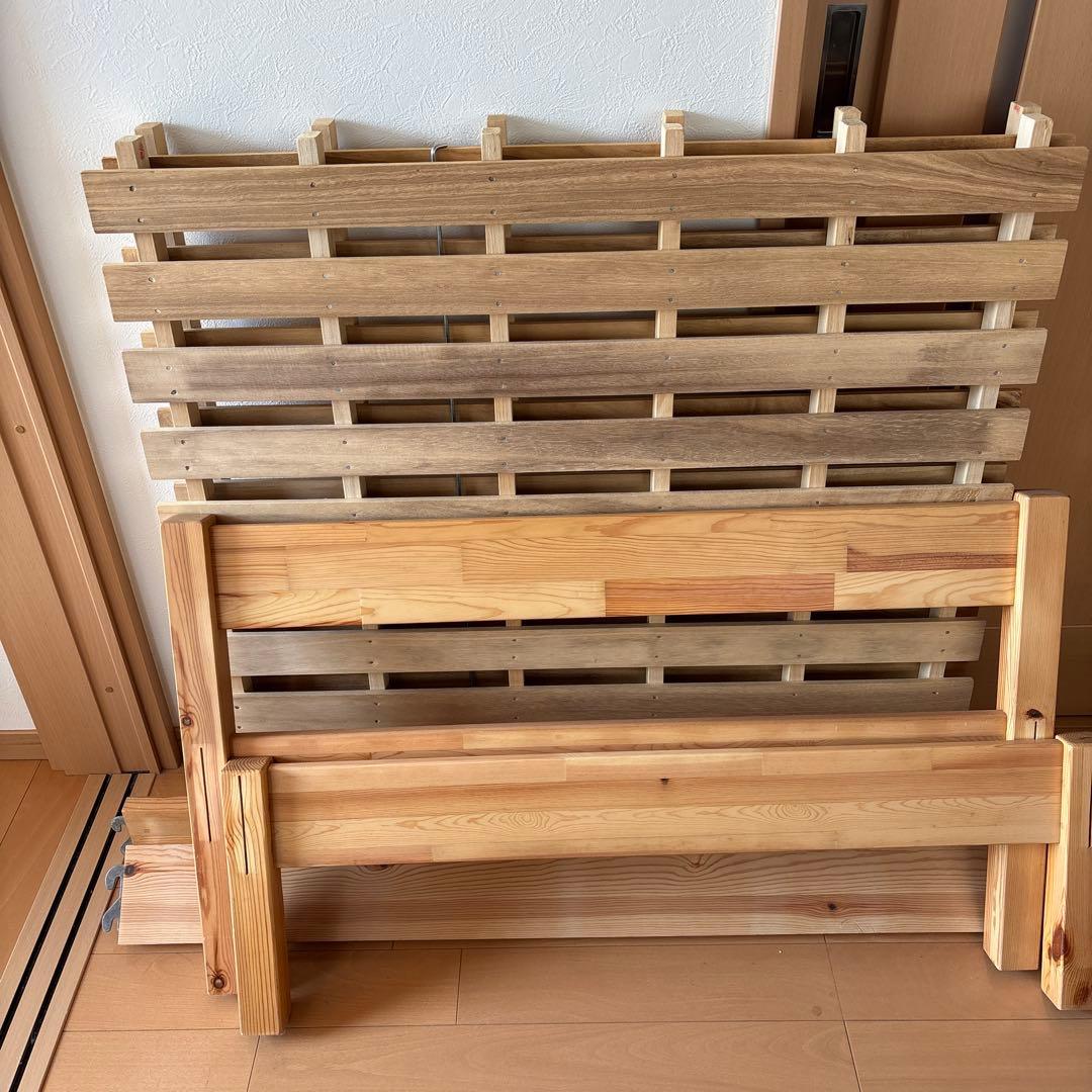 [美品]無印良品 木製シングルベッド 組み立て簡単 シンプル ナチュラル