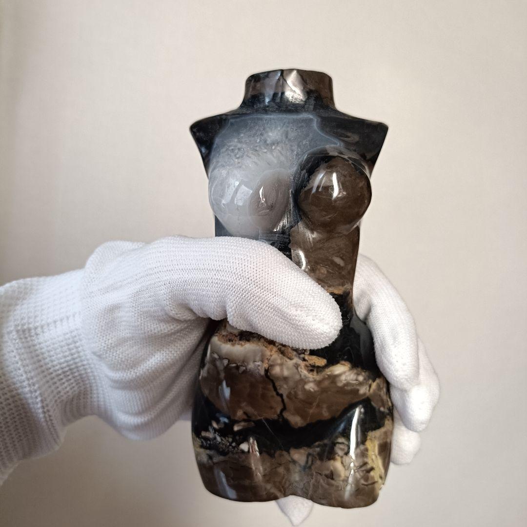 BIG　ボルケーノアゲート　火山瑪瑙　女性像　モデル　トルソー　天然石　置物