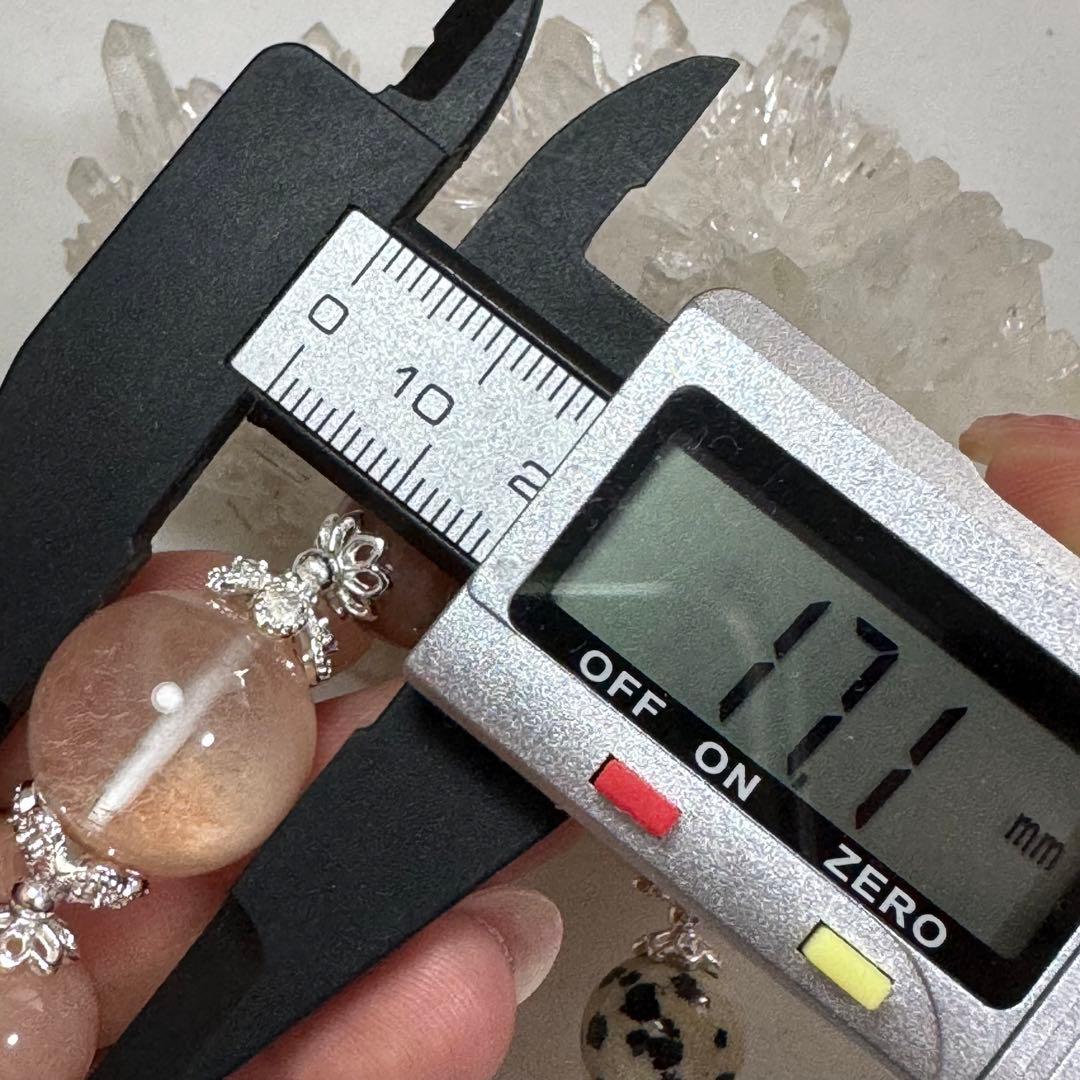 天然石　ハンドメイド　ブレスレット　サゲニティック　サゲ　ダルメシアン