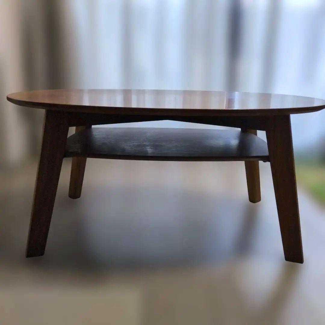 カリモク　センターテーブル　楕円形ウォールナットナチュラルカラー　北欧