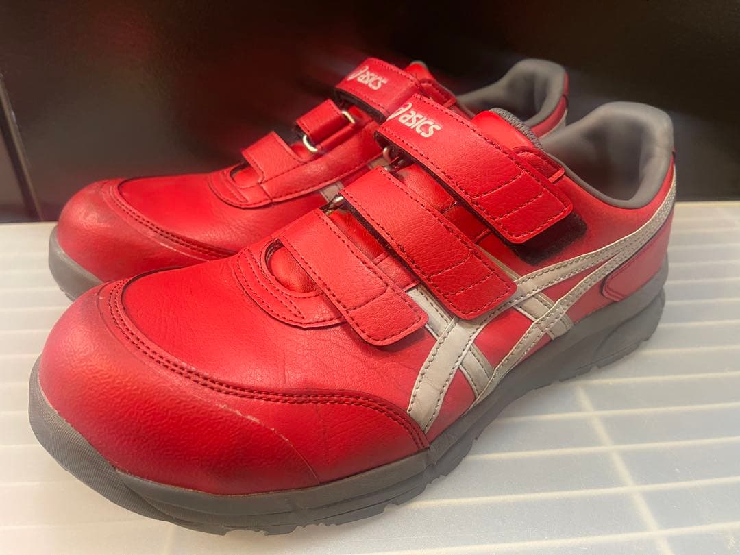 ASICS BOAウィンジョブ安全靴 レッドCP209とCP301の2セット中古