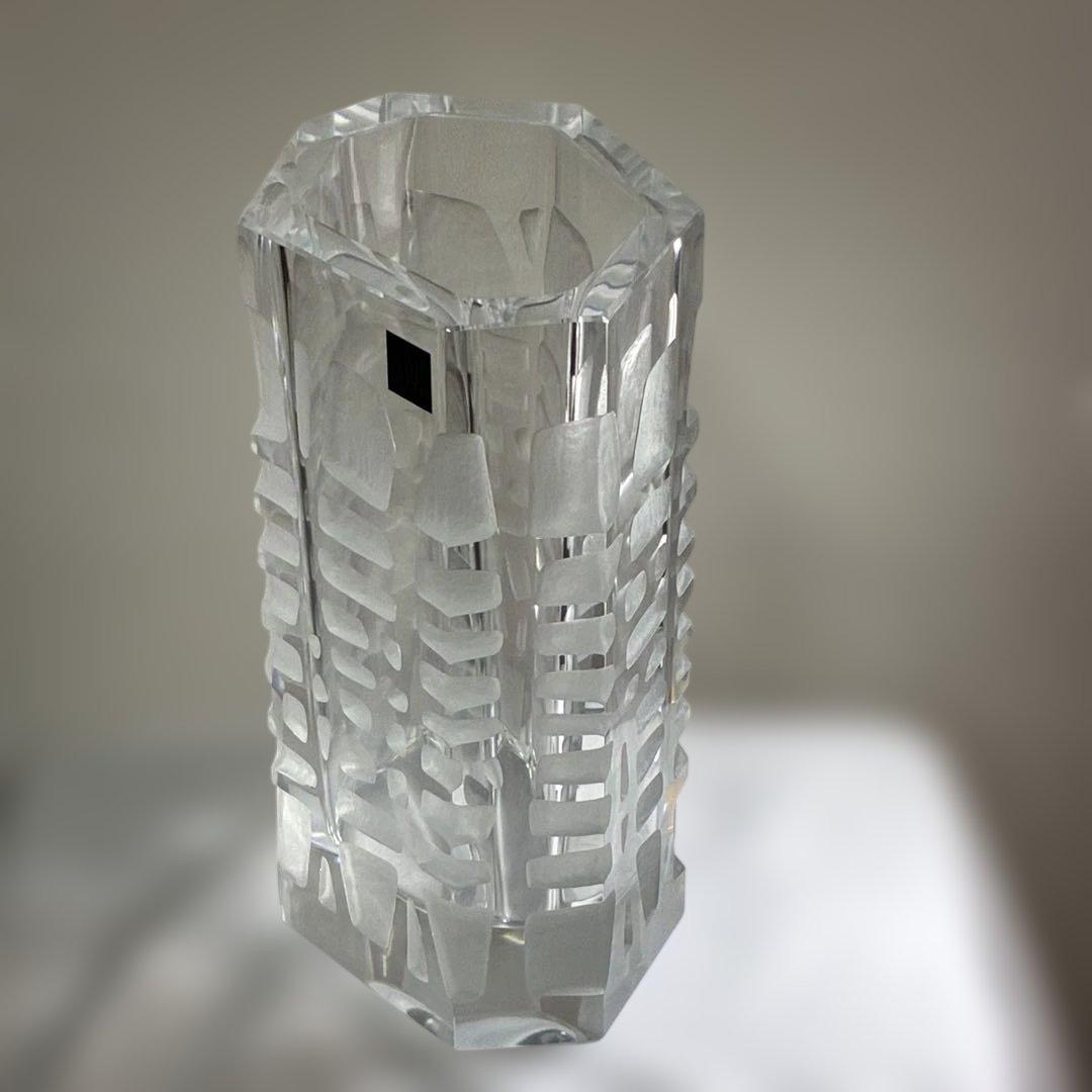 【極美品】HOYAクリスタル 六角大型花瓶 4.1kg 廃盤 日本製