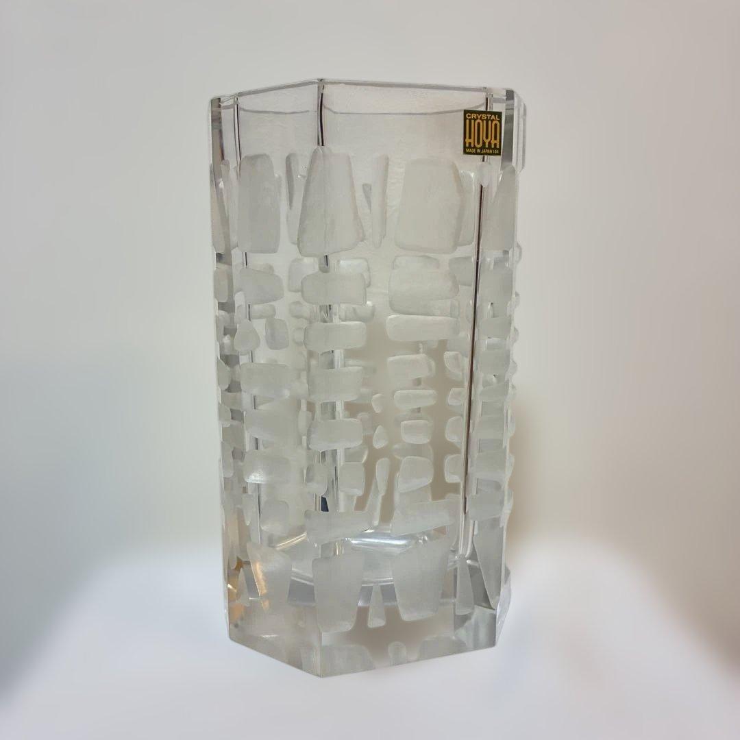 【極美品】HOYAクリスタル 六角大型花瓶 4.1kg 廃盤 日本製