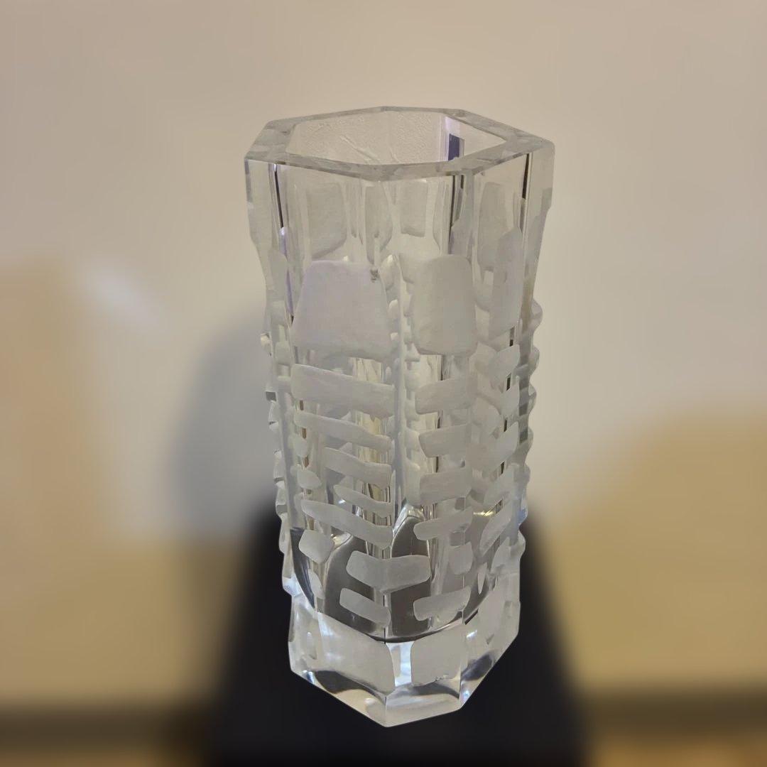 【極美品】HOYAクリスタル 六角大型花瓶 4.1kg 廃盤 日本製