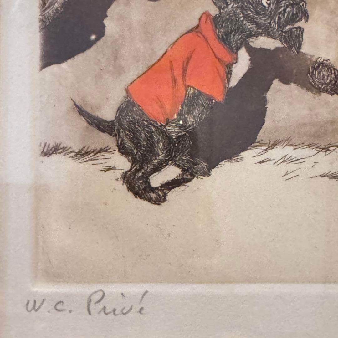 ボリス・オクライン Boris O'Klein 手彩色銅版画 フレーム付F645