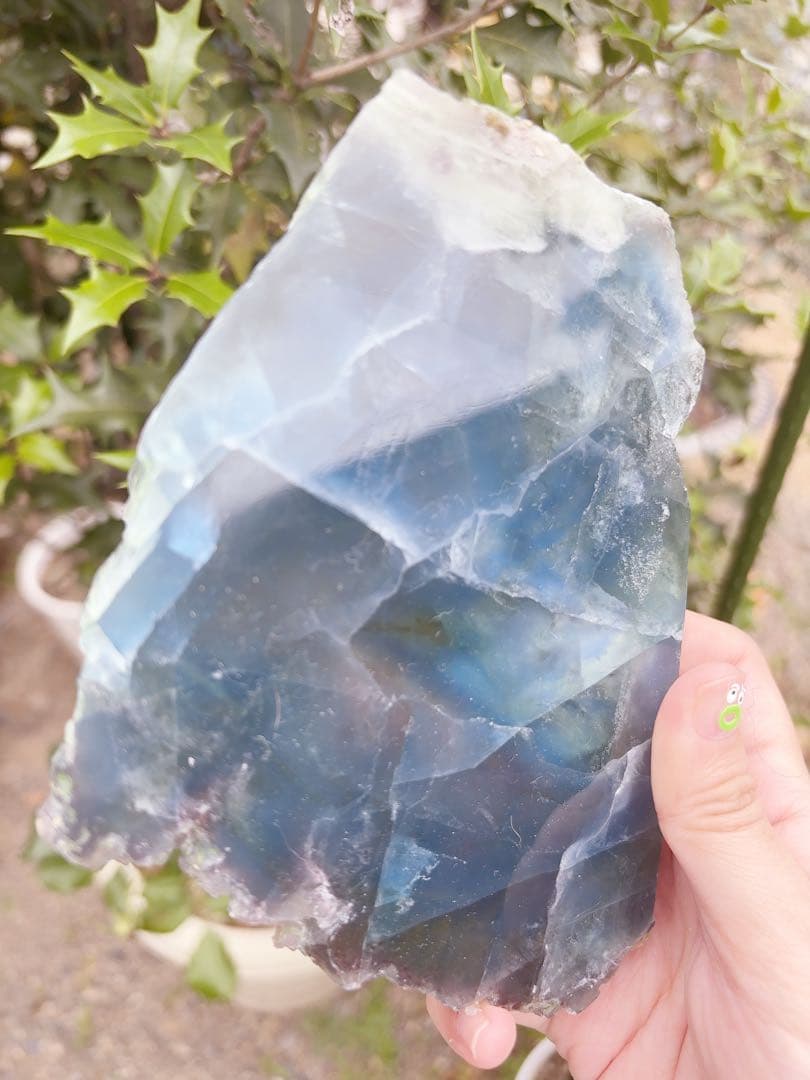 フローライト　透明感　高品質　ハイグレード　スラブ　虹　パワー