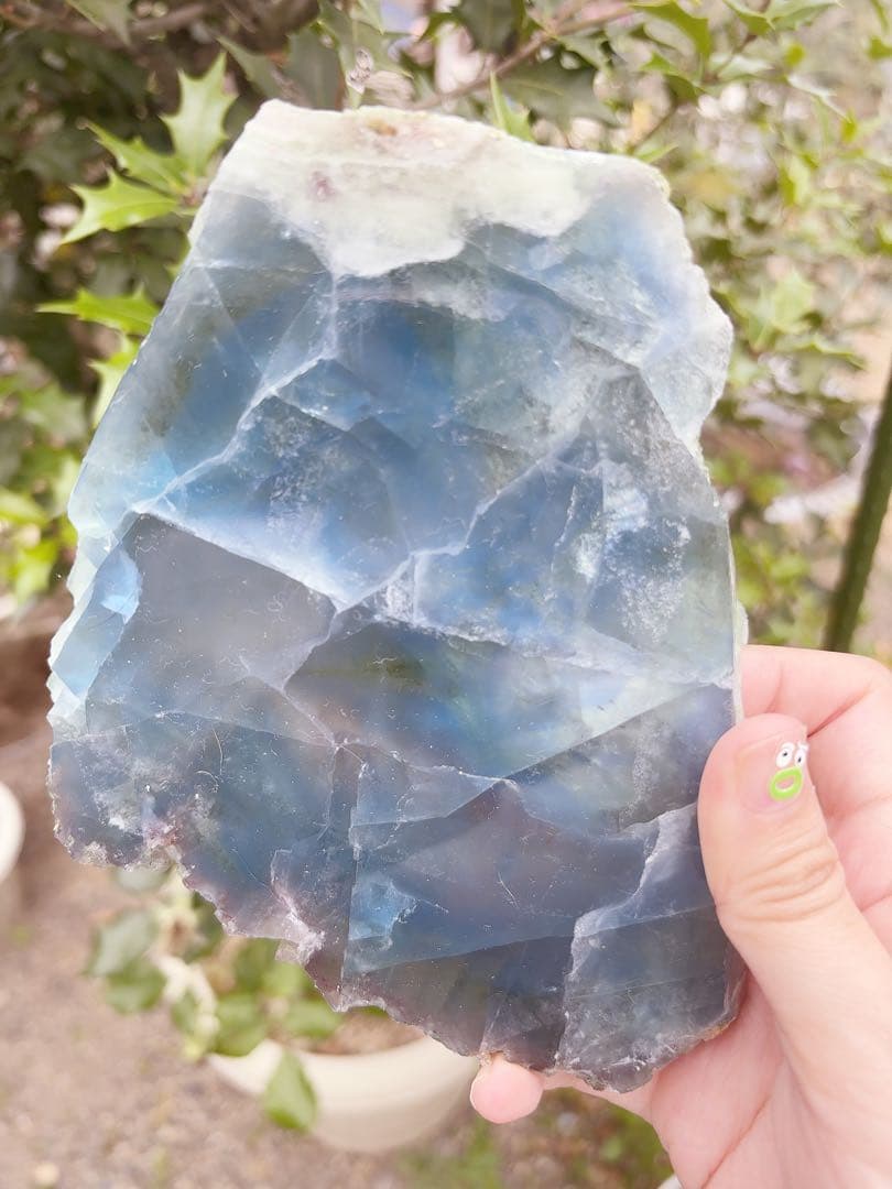 フローライト　透明感　高品質　ハイグレード　スラブ　虹　パワー