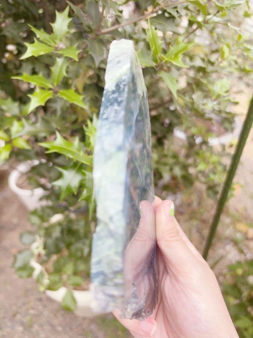 フローライト　透明感　高品質　ハイグレード　スラブ　虹　パワー