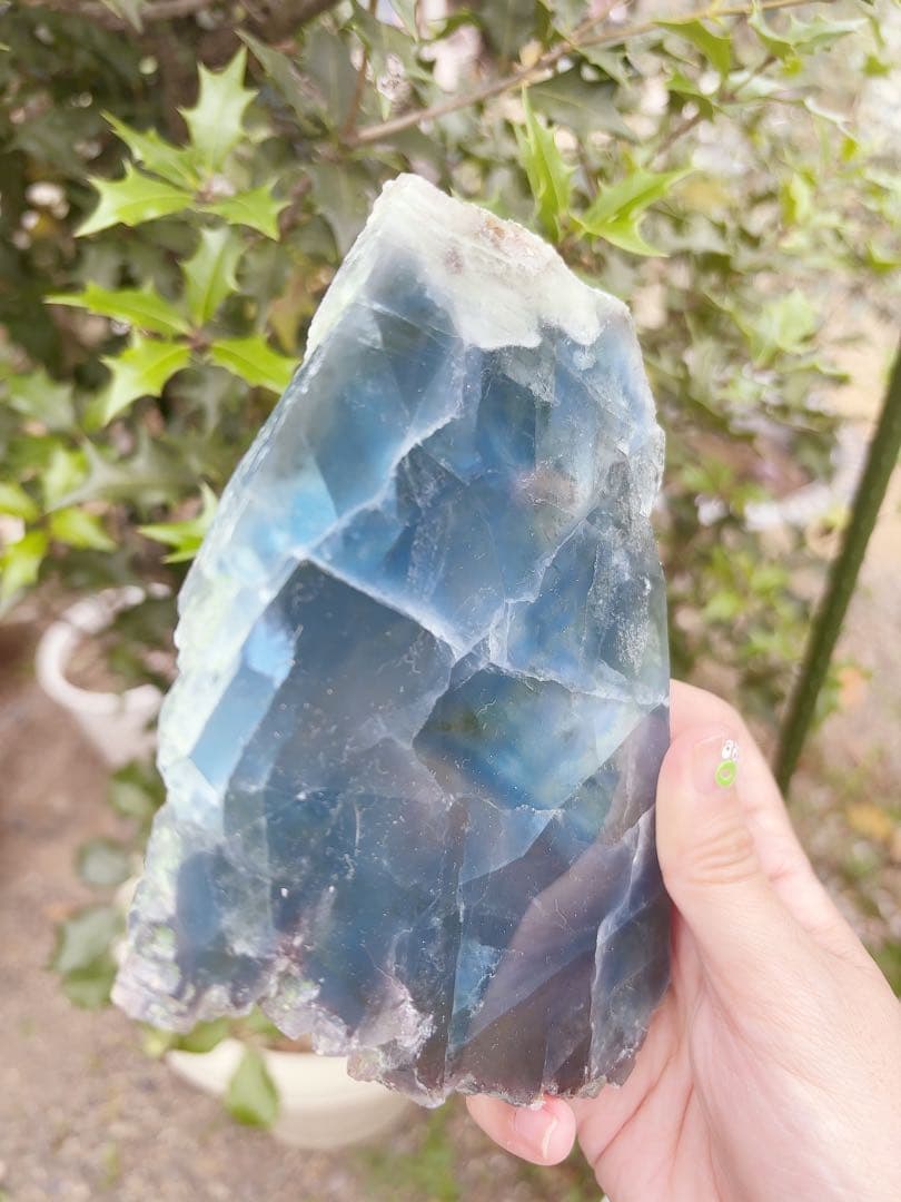 フローライト　透明感　高品質　ハイグレード　スラブ　虹　パワー