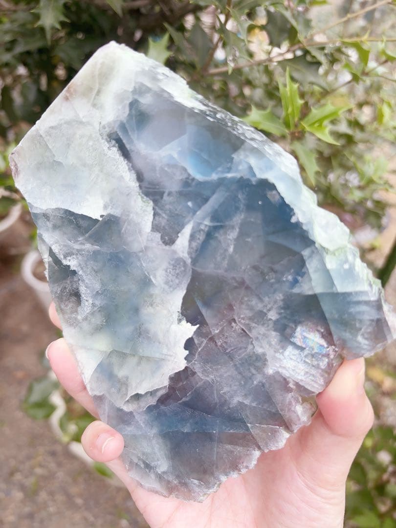 フローライト　透明感　高品質　ハイグレード　スラブ　虹　パワー