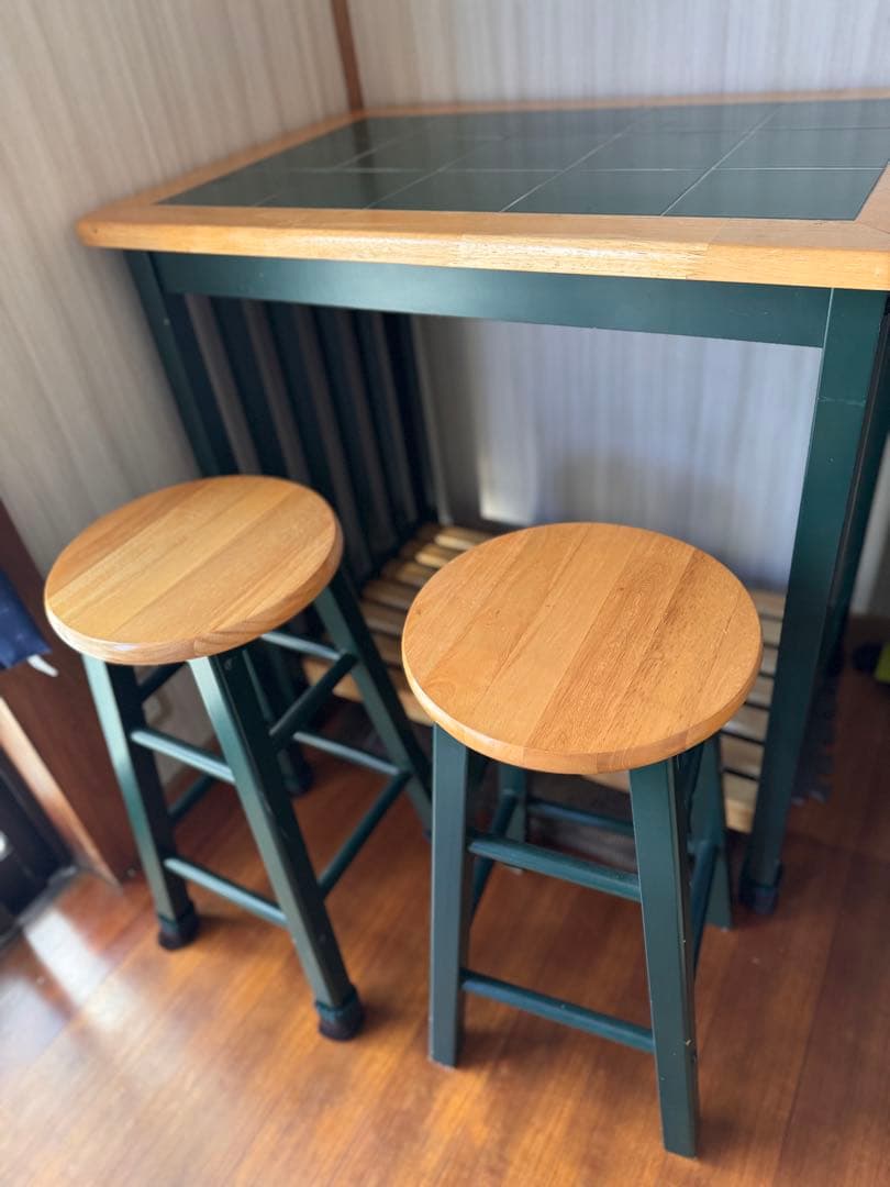 直接引取！レトロ❤︎可愛い❤︎カウンターテーブルセット❤︎