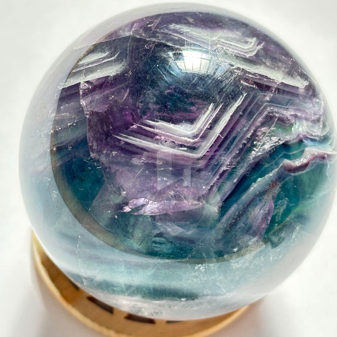 フローライト　透明感　高品質　ハイグレード　パーム　虹　パワー　スフィア