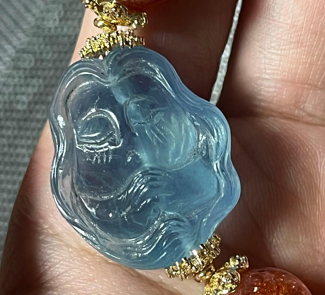 高品質 サンストーン アクアマリン ルチルクォーツデザインブレスレット